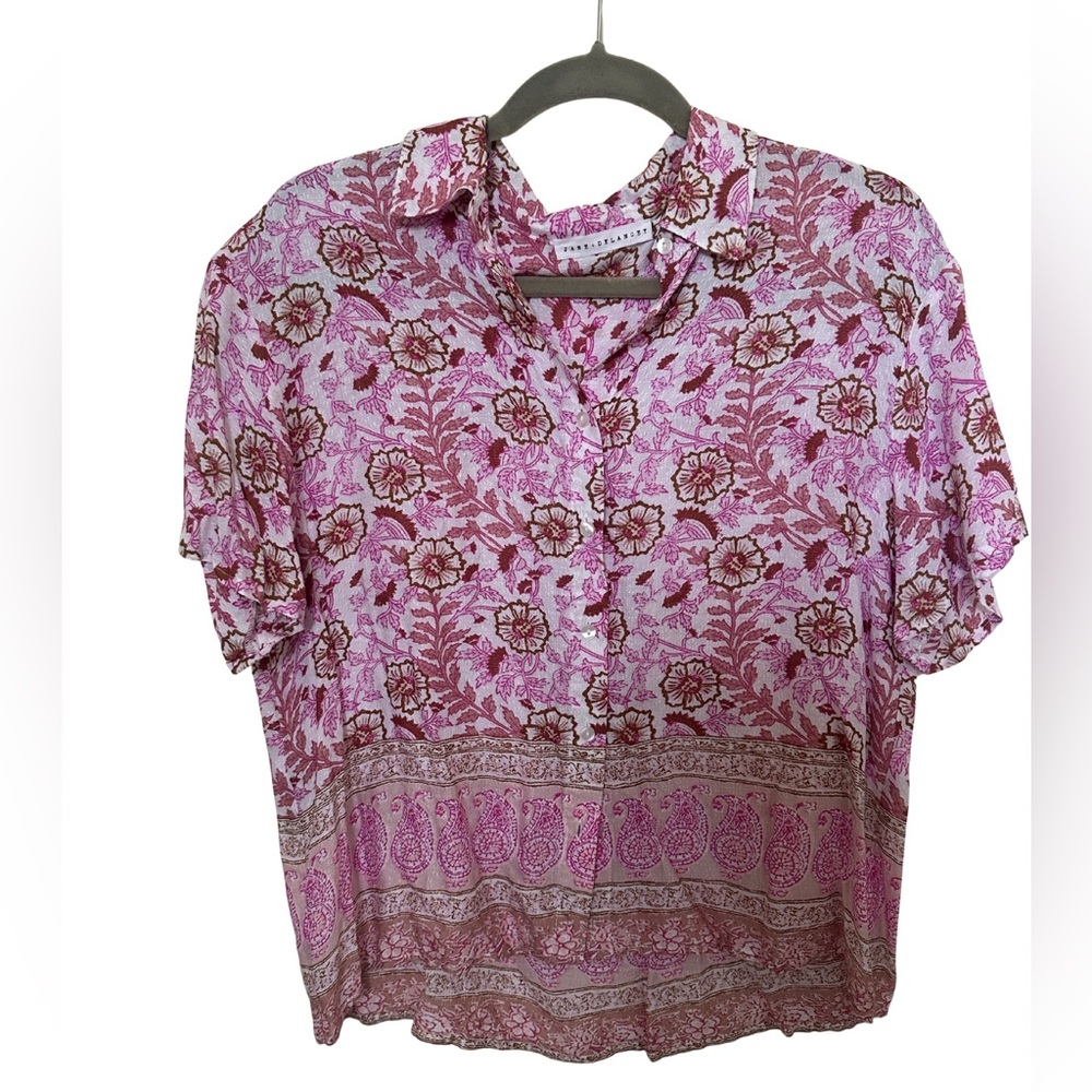 Jane and Delancey Pink and Purple Button Down Shirt